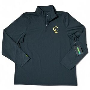 NWT LIV‎ Cleeks Golf Pullover XL Black Long Sleeve 1/4 Zip Golfing Lightweight